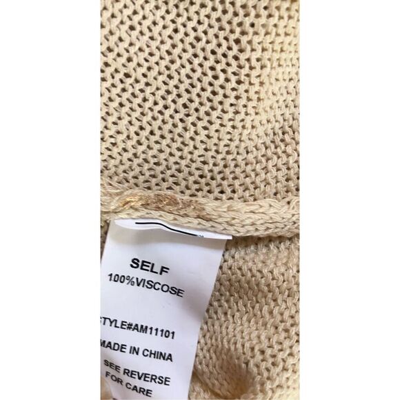 Amoli gold and cream animal print pointelle knit tank top size M/L - Picture 12 of 12